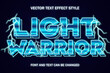 light warrior e sport 3d game style editable text effect font style template