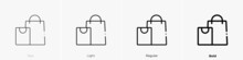 Shopping Bag Icon. Linear Style Sign Isolated On White Background. Vector Illustration.