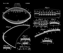 1938 Vintage Football Ball Patent Art