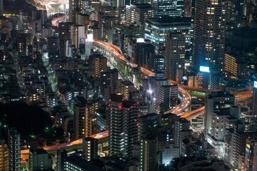 Sticker - The streets of Tokyo Japan at Night