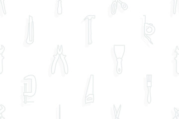 Wall Mural - Seamless pattern on the theme of tools and repairs.