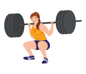 Sticker - strong woman lifting weight