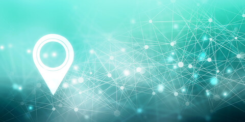 Poster - 2d rendering Red map pointer