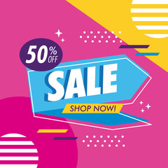 Sticker - sale shop now banner