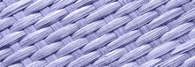 Textured Rattan Background. Closeup, Purple Color. Copy Space.