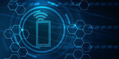 Poster - 2d rendering Transmitter mobile WiFi