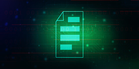 Poster - 2d rendering documents concept illustration