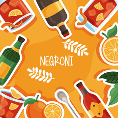 Canvas Print - negroni lettering and ingredients