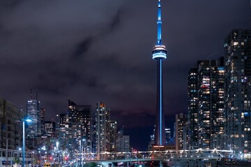 Wall Mural - The financial district of Toronto Canada at night