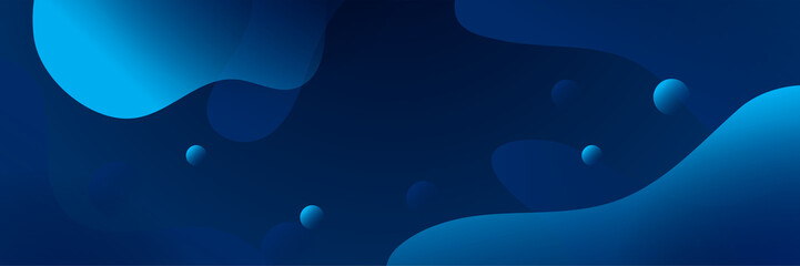 Wall Mural - Blue banner abstract background with shiny red lines on dark blue background