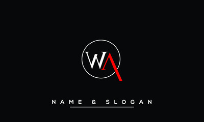 WA,  AW,  W,  A    Abstract  Letters  Logo  Monogram