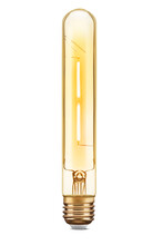 LED Filament Tungsten Tubular Light Bulb, Isolated On White Background