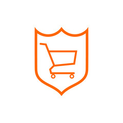 Sticker - Secure Shopping icon isolated on white background