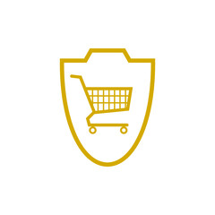 Sticker - Secure Shopping icon isolated on white background