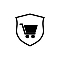 Sticker - Secure Shopping icon isolated on white background