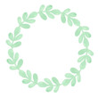 © Natalia P. - Watercolor Round frame made of green leaves.  A wreath. Isolated on a white background.