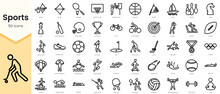 Set Of Sports Icons. Simple Line Art Style Icons Pack. Vector Illustration