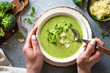 © nadianb - Broccoli cream soup with cream and parmesan.