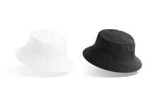Blank Black And White Bucket Hat Mockup, No Gravity