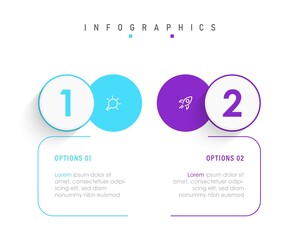 Wall Mural - vector infographic label design template with icons and 2 options or steps. can be used for process 