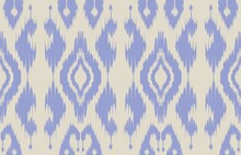 Motif Ethnic Handmade Beautiful Ikat Art. Ethnic Abstract Blue Background Art. Folk Embroidery, Peruvian, Indian, Asia, Moroccan, Turkey, And Uzbek Style. Aztec Geometric Art Ornament Print.