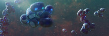 Monkeypox Viruses, Microscopic Pathogen Closeup, Infectious Zoonotic Disease, Background Banner Format 