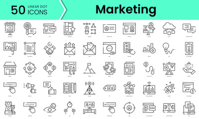 Sticker - Set of marketing icons. Line art style icons bundle. vector illustration