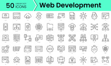 Set Of Web Development Icons. Line Art Style Icons Bundle. Vector Illustration