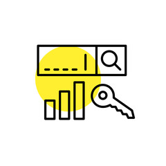 Wall Mural - keyword data analysis. pixel perfect, editable stroke line art icon