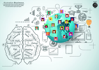 Sketch plan Business icon various - think creativity modern Idea and Concept illustration -Vector