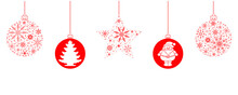 Red Christmas Ornament On White Background