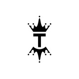 Fototapeta  - letter T logo template king crown illustration vector design