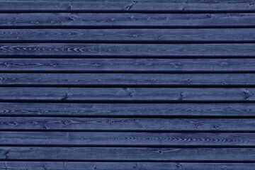 Wall Mural - Navy blue wooden board wall texture. Old knotty wood panel indigo color dark blank textured background