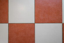 Background Mosaic Tiles Red White Squares Colorful