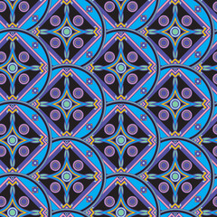 Wall Mural - Seamless repeating oriental pattern. Mandala illustration.