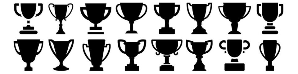 cup icon vector set. champion illustration sign collection. trophy symbol. victory logo.