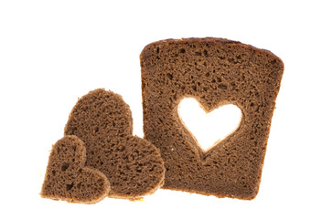 Canvas Print - bread heart isolated