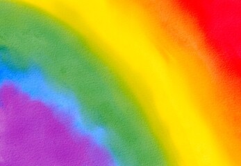 Naklejka na meble Rainbow watercolor  brush style background.LGBT  Pride month texture concept.