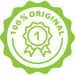 © Revolutionizzed - 100% original green stamp outline badge icon label isolated vector on transparent background