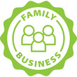 © Revolutionizzed - family business green stamp outline badge icon label isolated vector on transparent background