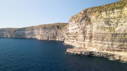 Poster - Aerial view of Gozo Coastline and Cliffs