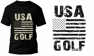 Wall Mural - USA Golf Flag T Shirt Design