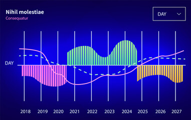 Poster - infographic chart vector template. annual statistics curve graph design. market data diagrams. graph
