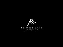 Alphabet PI Logo Letter, Signature Pi Ip Logo Icon Vector Stock For Fashion Or Beauty Brand