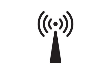 Poster - Radio tower antenna vector icon. Wireless station signal symbol.