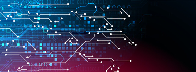Abstract background on technological and scientific topics. Various techno details with using digital code. Vector format.