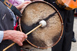handcrafted drum made of wood and baifo skin typical of the canary islands used for the traditional festivities of the islands
