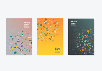 Poster - Colorful abstract halftone. Modern effect blot random. Vector design element illustration