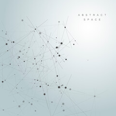 Poster - Vector connections with dots and lines. Triangles and polygon futuristic design. Mesh technology illustration. Vector digital background. Gobal data net abstract connect