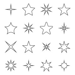 Wall Mural - star vector icons. black stars in line design. vector illustration